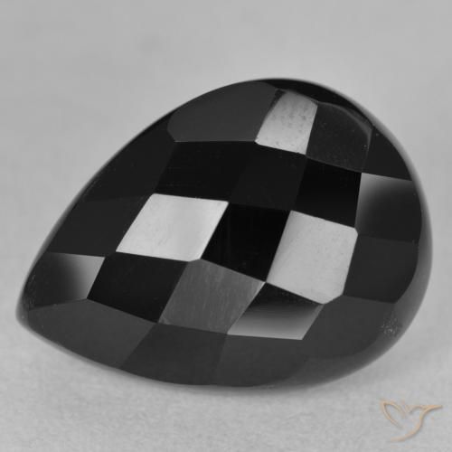 9.91ct Naturale Nero Onice, Forma a pera, Opaco