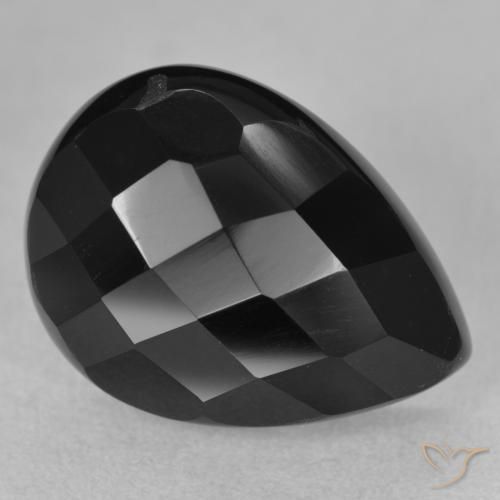 Onice Nero naturale da 9.91 ct, Forma a pera, Opaco