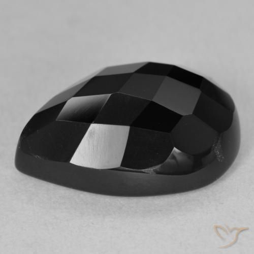 Onice Nero naturale da 9.91 ct, Forma a pera, Opaco