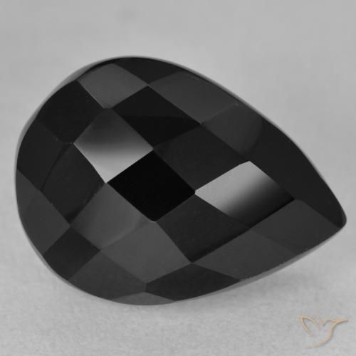 9.60ct Naturale Nero Onice, Forma a pera, Opaco