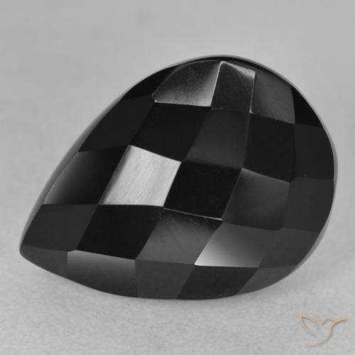Onice Nero naturale da 9.60 ct, Forma a pera, Opaco
