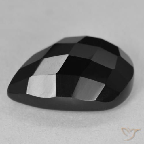 Onice Nero naturale da 9.60 ct, Forma a pera, Opaco
