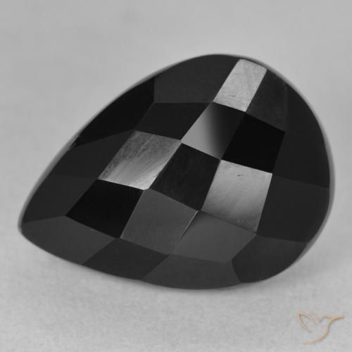 8.70ct Naturale Nero Onice, Forma a pera, Opaco