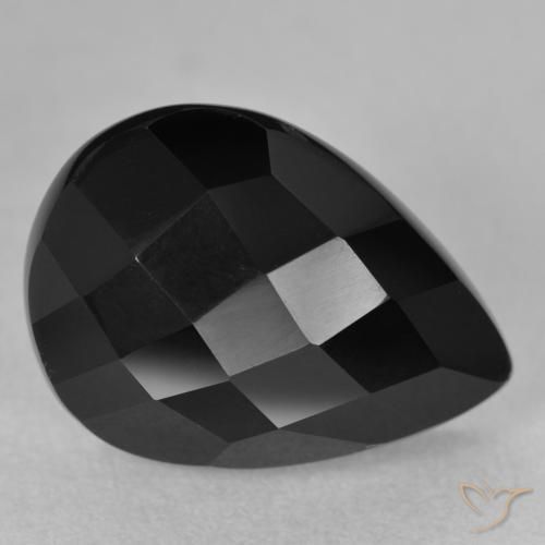 Onice Nero naturale da 8.70 ct, Forma a pera, Opaco