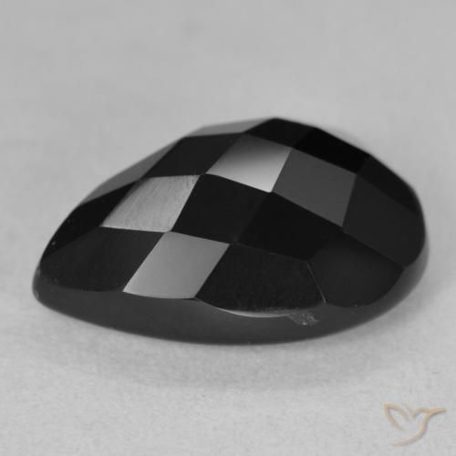 Onice Nero naturale da 8.70 ct, Forma a pera, Opaco