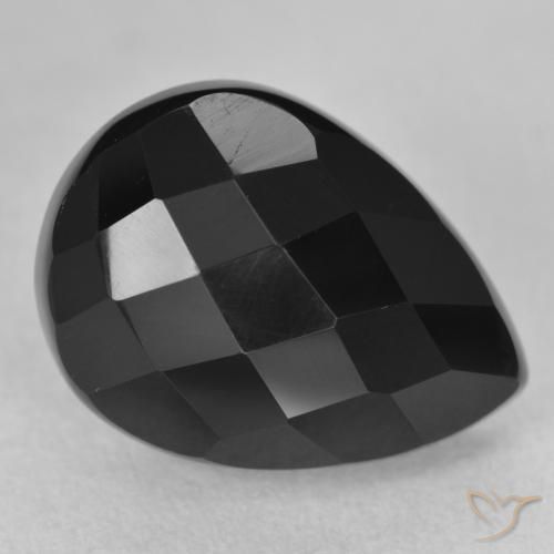 10.14ct Naturale Nero Onice, Forma a pera, Opaco
