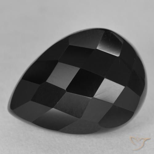 Onice Nero naturale da 10.14 ct, Forma a pera, Opaco