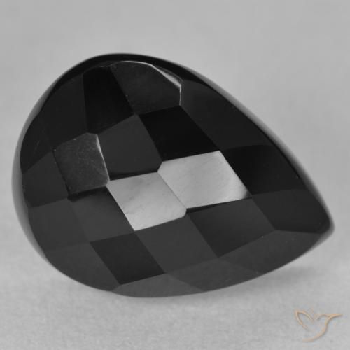 Onice Nero naturale da 10.07 ct, Forma a pera, Opaco