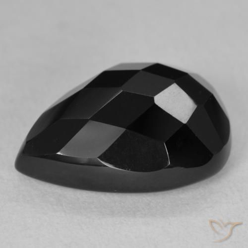 Onice Nero naturale da 10.07 ct, Forma a pera, Opaco