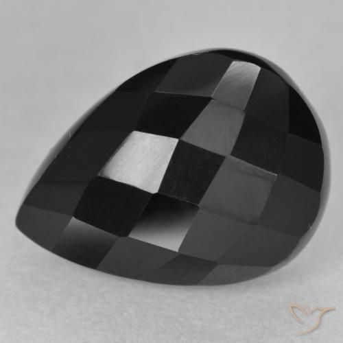 10.10ct Naturale Nero Onice, Forma a pera, Opaco