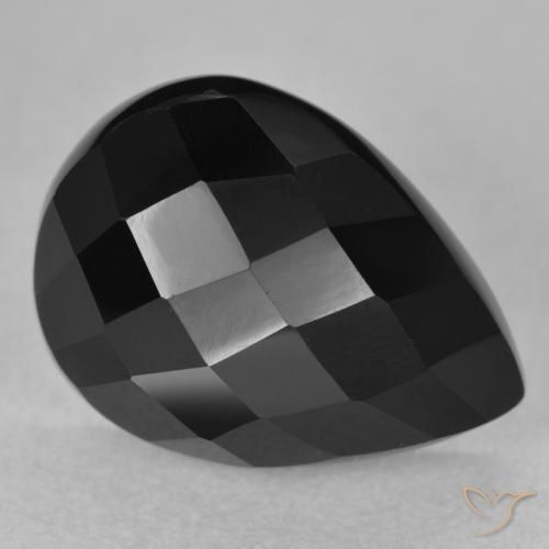 Onice Nero naturale da 10.10 ct, Forma a pera, Opaco