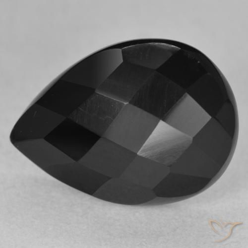 Onice Nero naturale da 8.11 ct, Forma a pera, Opaco