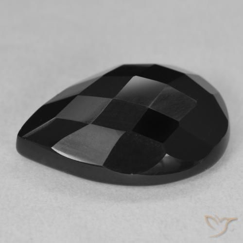 Onice Nero naturale da 8.11 ct, Forma a pera, Opaco