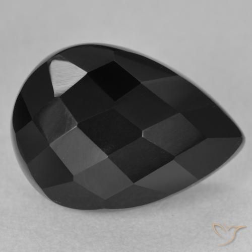 Onice Nero naturale da 9.82 ct, Forma a pera, Opaco