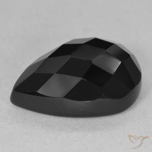 Onice Nero naturale da 9.82 ct, Forma a pera, Opaco