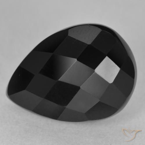 10.32ct Naturale Nero Onice, Forma a pera, Opaco