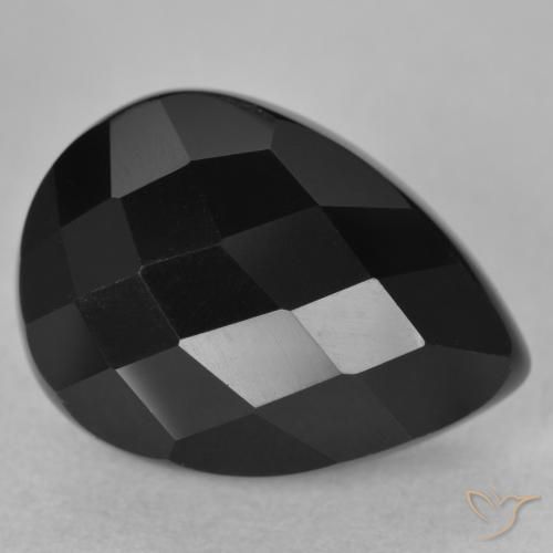 Onice Nero naturale da 10.32 ct, Forma a pera, Opaco