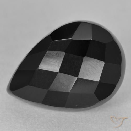 10.05ct Naturale Nero Onice, Forma a pera, Opaco