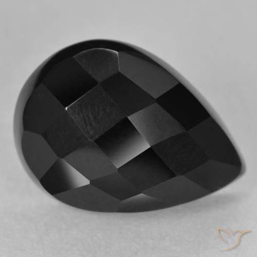 Onice Nero naturale da 10.05 ct, Forma a pera, Opaco