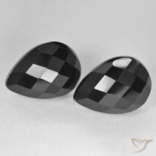 21.42ctw Naturale Nero Onice, Forma a pera, Opaco