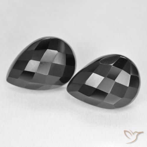 19.62ctw Naturale Nero Onice, Forma a pera, Opaco