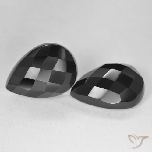 Gemme di Onice Nero naturale da 19.62 ct, Forma a pera, Opaco