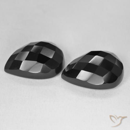 Gemme di Onice Nero naturale da 19.62 ct, Forma a pera, Opaco