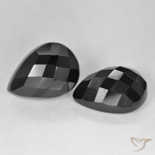 Gemme di Onice Nero naturale da 22.32 ct, Forma a pera, Opaco