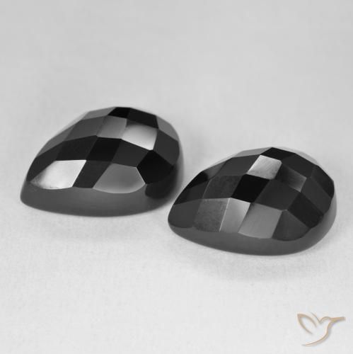 Gemme di Onice Nero naturale da 22.32 ct, Forma a pera, Opaco