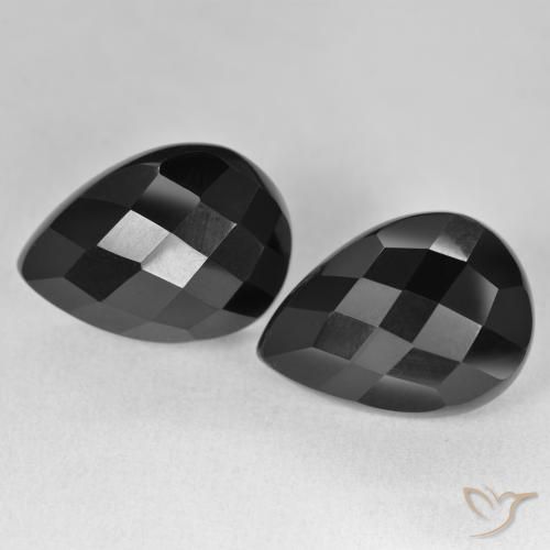 20.57ctw Naturale Nero Onice, Forma a pera, Opaco