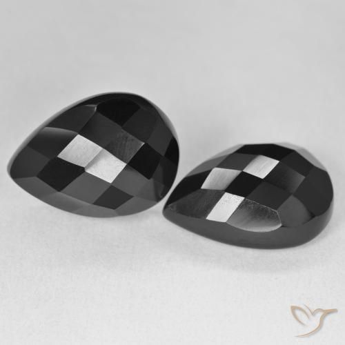 Gemme di Onice Nero naturale da 20.57 ct, Forma a pera, Opaco