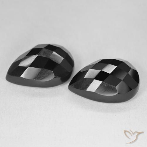 Gemme di Onice Nero naturale da 20.57 ct, Forma a pera, Opaco