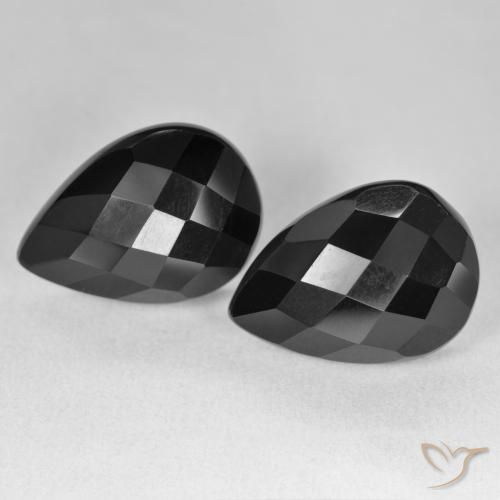 17.54ctw Naturale Nero Onice, Forma a pera, Opaco