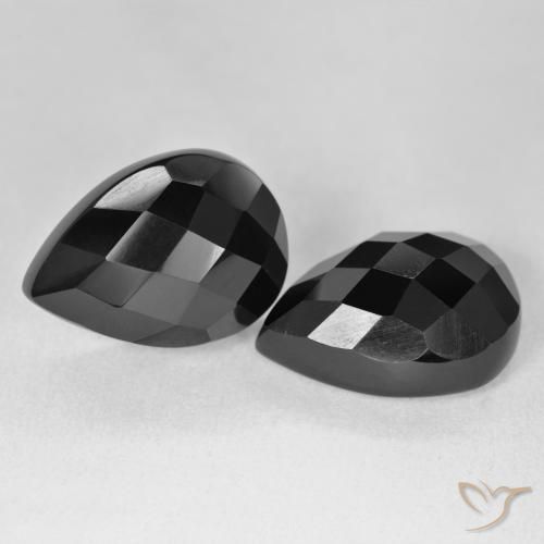 Gemme di Onice Nero naturale da 21.71 ct, Forma a pera, Opaco
