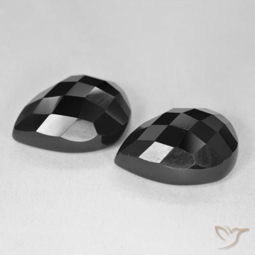 Gemme di Onice Nero naturale da 21.71 ct, Forma a pera, Opaco