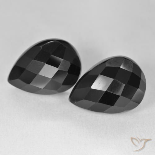 21.82ctw Naturale Nero Onice, Forma a pera, Opaco