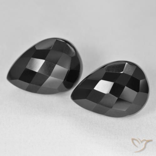 20.42ctw Naturale Nero Onice, Forma a pera, Opaco
