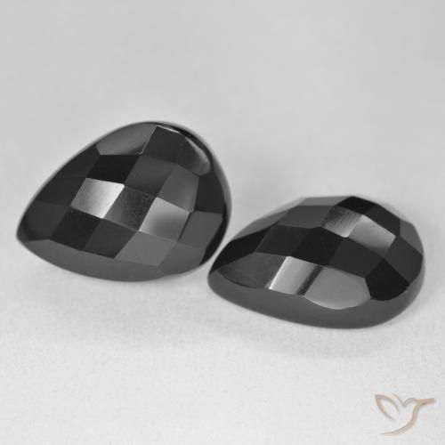 Gemme di Onice Nero naturale da 20.42 ct, Forma a pera, Opaco