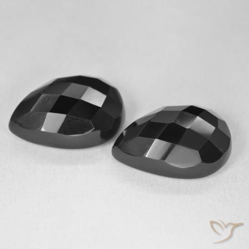 Gemme di Onice Nero naturale da 20.42 ct, Forma a pera, Opaco