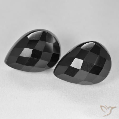 21.54ctw Naturale Nero Onice, Forma a pera, Opaco
