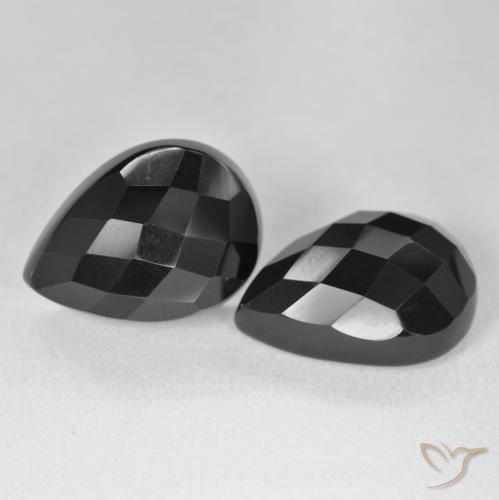 Gemme di Onice Nero naturale da 21.54 ct, Forma a pera, Opaco