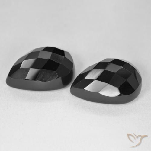 Gemme di Onice Nero naturale da 21.54 ct, Forma a pera, Opaco
