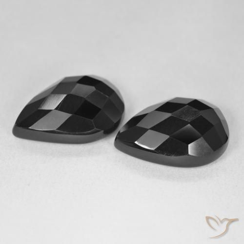 Gemme di Onice Nero naturale da 17.76 ct, Forma a pera, Opaco