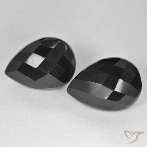 20.03ctw Naturale Nero Onice, Forma a pera, Opaco