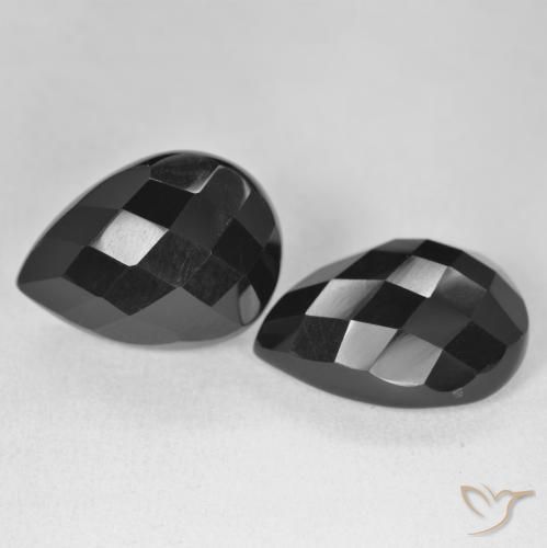 Gemme di Onice Nero naturale da 20.03 ct, Forma a pera, Opaco