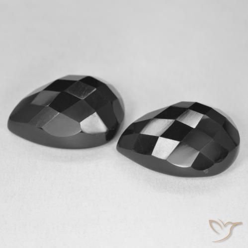 Gemme di Onice Nero naturale da 20.03 ct, Forma a pera, Opaco