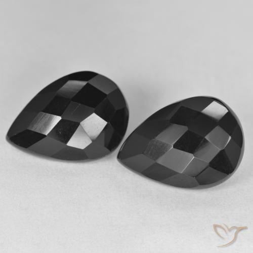 16.58ctw Naturale Nero Onice, Forma a pera, Opaco