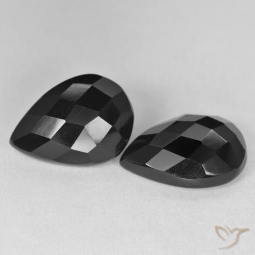 Gemme di Onice Nero naturale da 16.58 ct, Forma a pera, Opaco