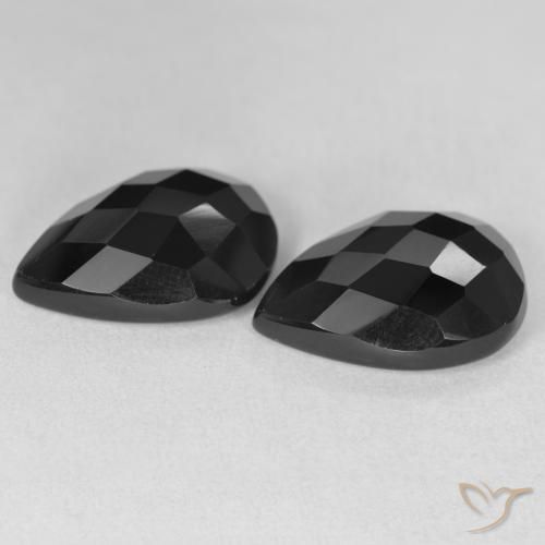 Gemme di Onice Nero naturale da 16.58 ct, Forma a pera, Opaco