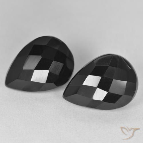 17.51ctw Naturale Nero Onice, Forma a pera, Opaco